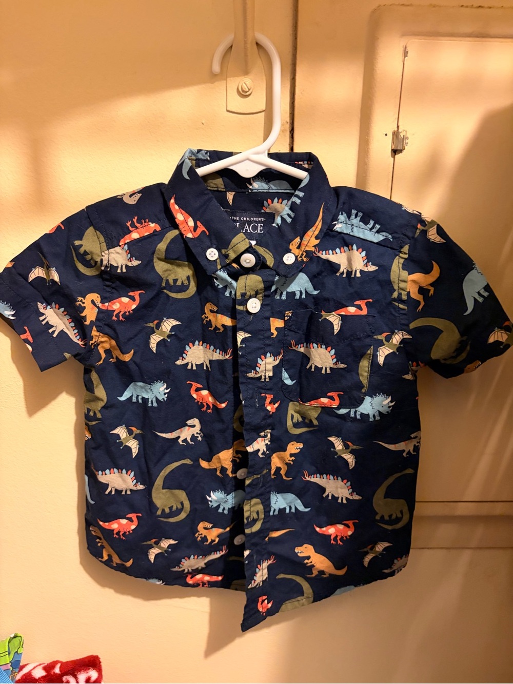 The Children's Place Navy Dinosaur Print Button-Up Shirt